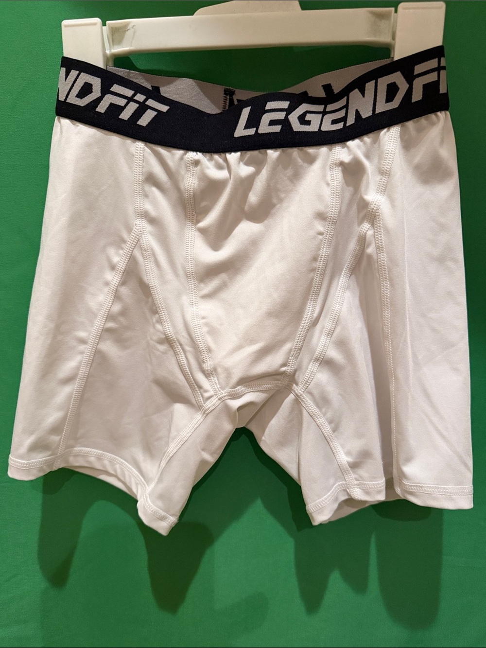 White Youth Performance Boxer Briefs with cup holder